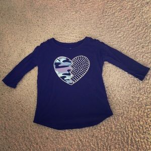 Justice camo heart shirt